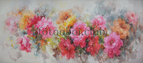 пионы, цветы, живопись, дизайнерские, букет